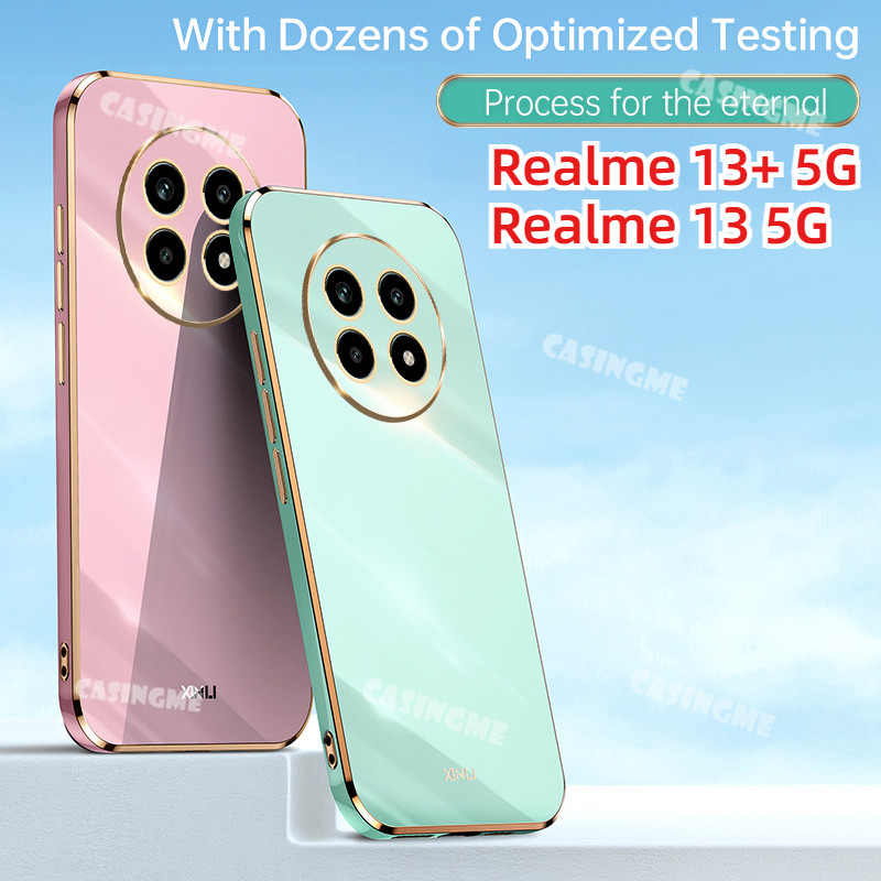 Vỏ mạ sang trọng Realme 13 + 5G 2024 cho Realme 13 + Realme13 + Realmi 13 + Pro Plus 13Plus 13x 4G 5G 2024 Vỏ điện thoại silicon mềm Vỏ điện thoại chống sốc