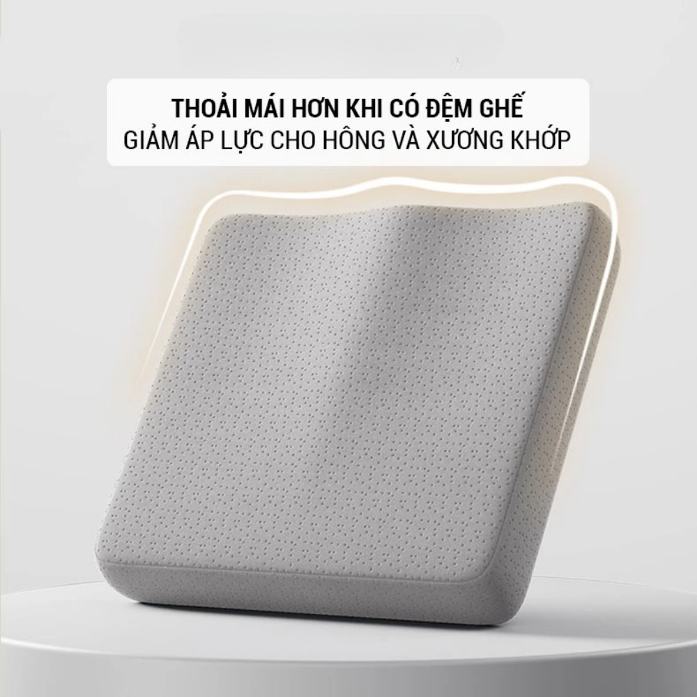 [Chính Hãng] Đệm Ghế Công Thái Học Cao Su Non Siêu Đàn Hồi Thiết Kế Chống Đau Xương Cụt, Giảm Đau Ê