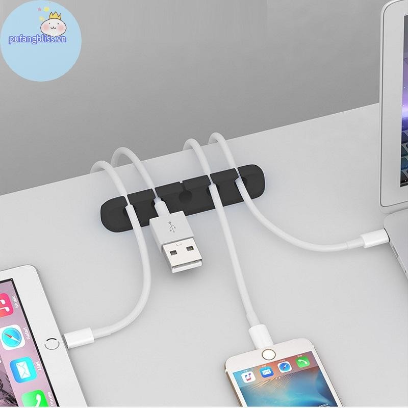 Pufangbliss Cáp Tổ Chức Quản Lý Dây Giá Đỡ Cáp USB Linh Hoạt Cuộn Dây Kẹp Silicon Nhỏ Cho Bàn Phím Chuột Bảo Vệ Tai Nghe VN