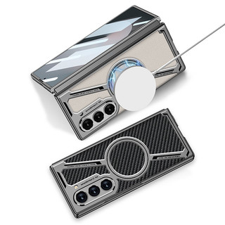 Bao da từ tính họa tiết hình chữ Z Samsuang Galaxy Z Fold 6 Z Fod 5 Mạ không dây viền kính cường lực Phim Casig