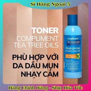 Nước hoa hồng Toner Compliment No Problem Nga giảm mụn, se khít chân lông, đều màu da 200ml - HÀNG NGA CHÍNH HÃNG