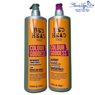 Dầu gội xả nữ chúa màu nhuộm Tigi Bed Head Colour Goddess Oil Infused 970mlx2 ( New 2021 ) [ TN ]