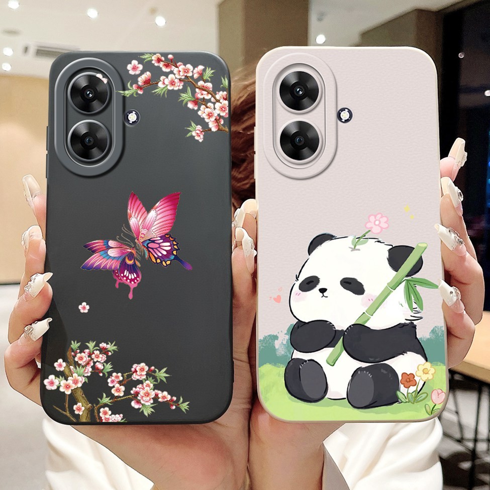 Dành Cho Realme Note 60 Ốp Điện Thoại Thẩm Mỹ Cho Oppo Realme Note 60 Ốp Lưng Gấu Trúc Dễ Thương Hoa Mèo Sang Trọng Thời Trang Silicon Ốp Lưng
