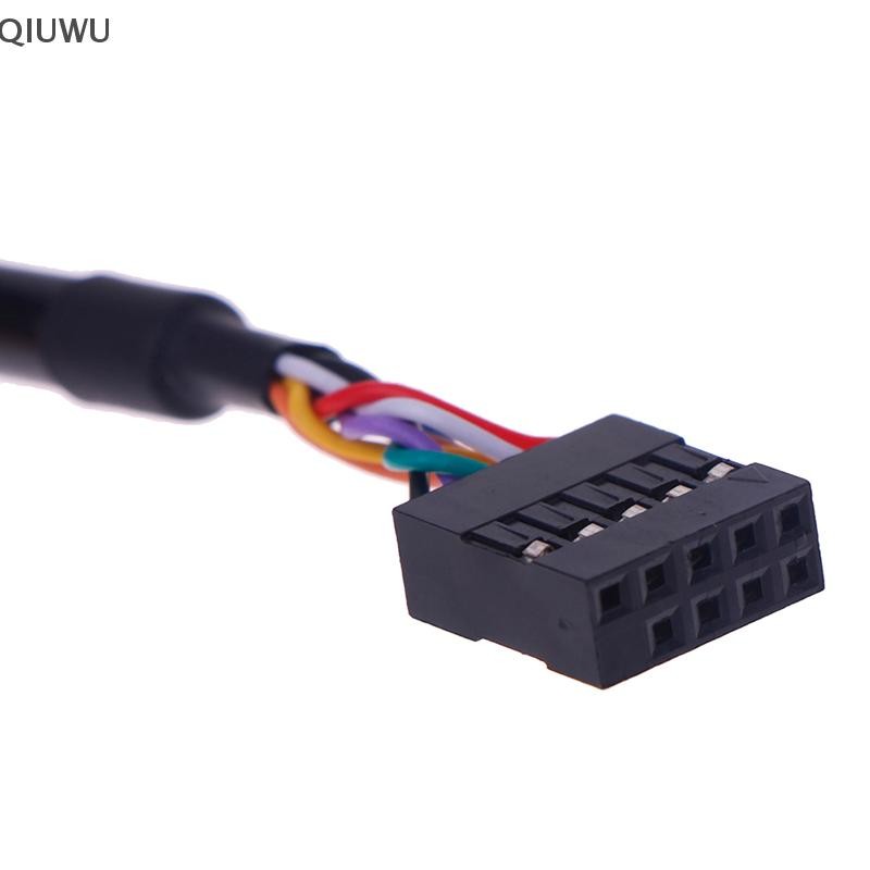Qiuwu 1Pc 9 Pin Bo Mạch Chủ Đầu Đến 2 Cổng USB 2.0 Nữ Cáp Nối Dài.