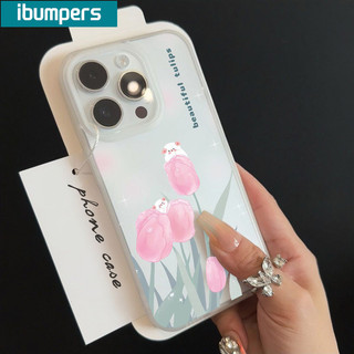 ibumpers Ốp Lưng iPhone Xinh đơn giản Hoa tulip in hình Ốp Điện Thoại TPU Trong Suốt Mềm nhám mờ Chống Sốc Chống Bẩn Cho Iphone 16 15 14 12 13 11 Pro Max IP 7 8 Plus X XS XR