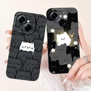 Hoạt Hình Thời Trang Ốp Lưng Cho Tecno Spark GO 2025 Spark GO 1 Pop 9 Ốp lưng Silicon Mềm TPU Rồng Phi Hành Gia Mèo Đen
