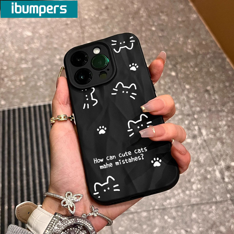 ibumpers Ốp Lưng IPhone Thẩm Mỹ Dòng Dễ Thương Họa Tiết Mèo Cho IPhone 16 15 14 12 13 11 Pro Max IP 7 8 Plus X XS XR Ốp Điện Thoại Silicon Mềm Chống Sốc