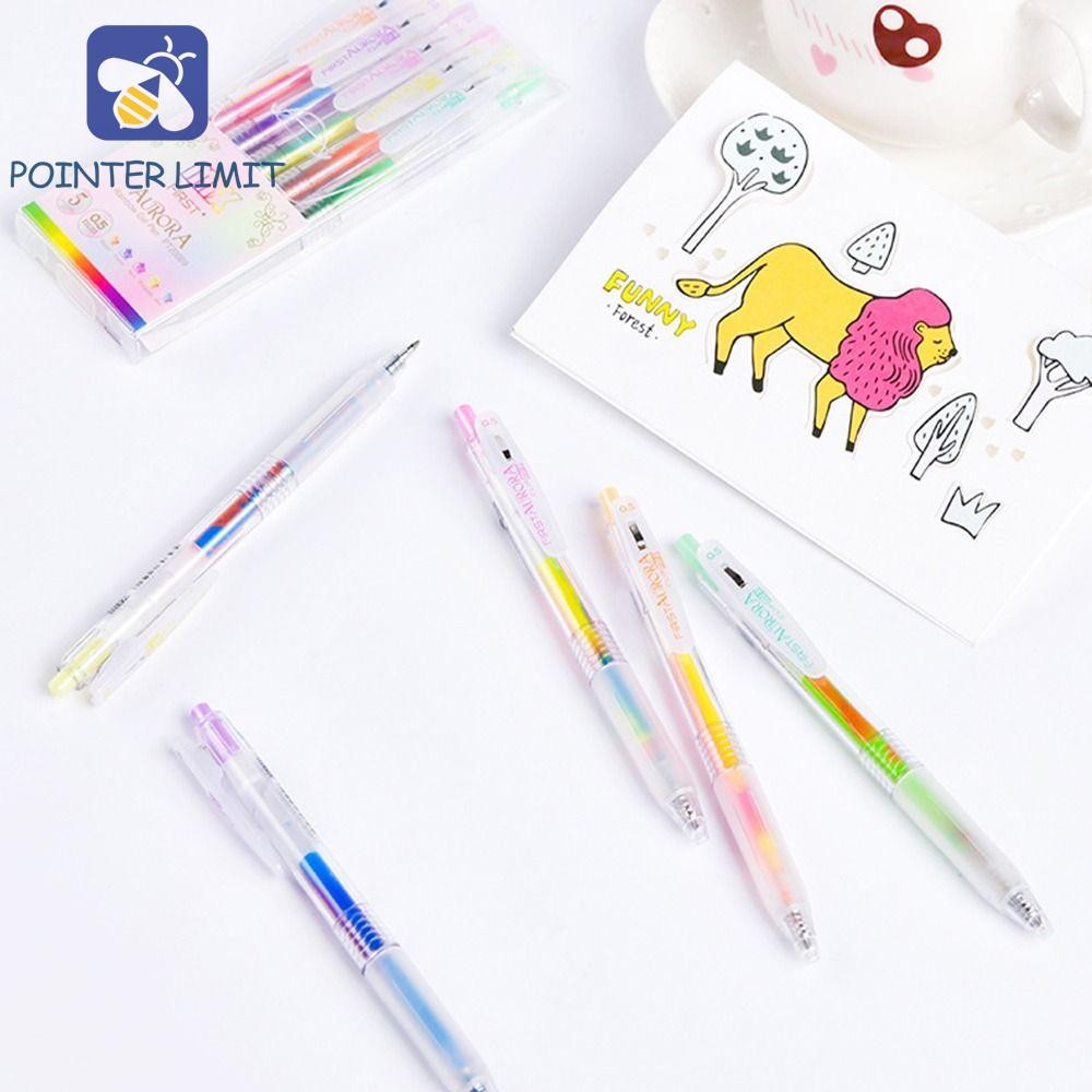 Pointer LIMIT Rainbow Bút trung tính đầy màu sắc 5 màu 0,5mm Kawaii ...