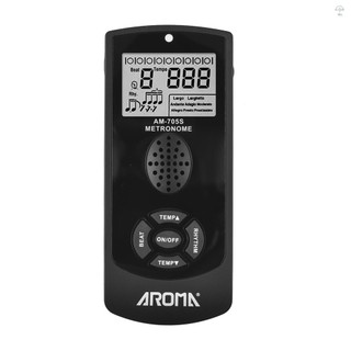 Metronome kỹ thuật số điện tử AROMA với màn hình LCD 2,2 inch Metronome điện tử đa năng với âm lượng Tempo Beat Điều khiển tốc độ Bật / Tắt giọng nói của con người Pin sạc tích hợp cho đàn Guitar