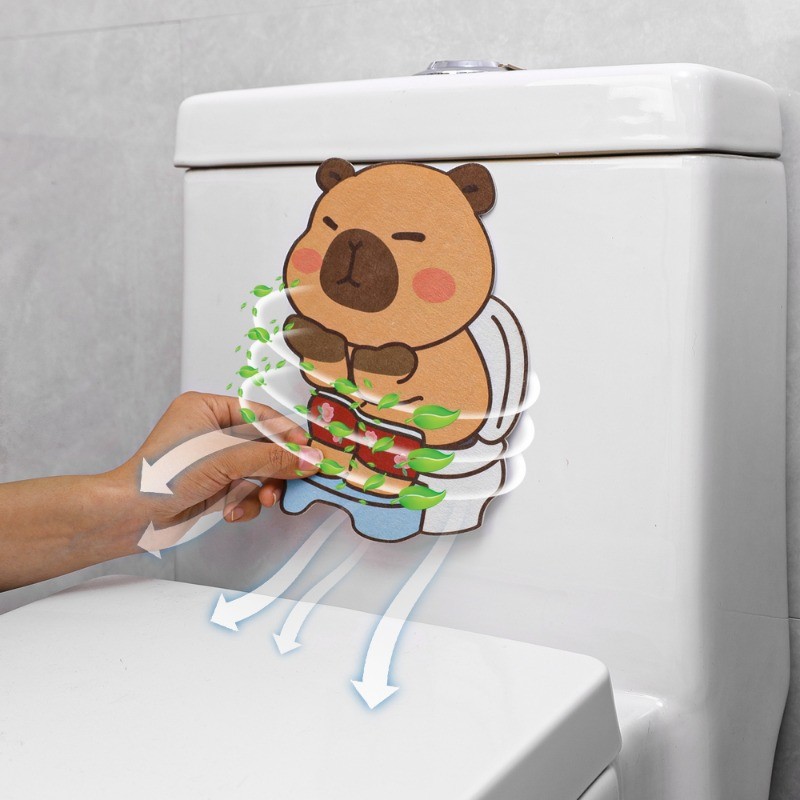 Capybara Khử Mùi Miếng Dán Phòng Tắm Nắp Bồn Cầu Đề Can Khử Mùi Tự Dính Loại Bỏ Mùi Miếng Dán Phòng Tắm Trang Trí Phòng Khách