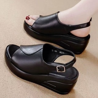 Giày cao gót chunky mũi hở cho phụ nữ 35-41, có dây đeo, kích thước lớn