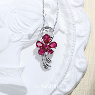 Châu Âu Mỹ ins Vòng cổ hoa Ruby phong cách mới dành cho nữ