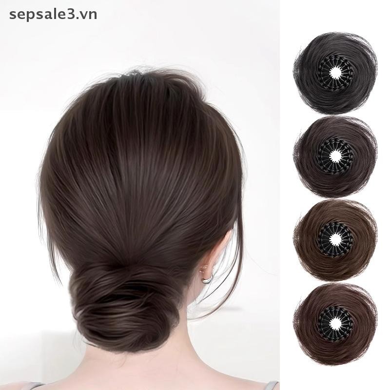 Kẹp Tóc Giả Bun Chignon Thẳng, Đuôi Tóc Nối Dài Updo, Mảnh Tóc Giả Cho Nữ