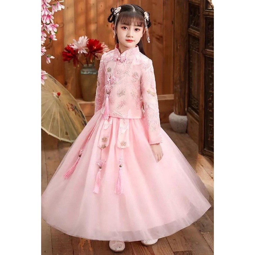 đầm công chúa bé gái , đầm hán phục cho bé gái ( mã hồng 063 )