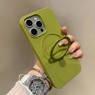 Ốp điện thoại di động giá đỡ từ tính bằng silicon lỏng sang trọng cho iPhone16 15 14 13 12 11 Pro MaxCasing Camera chống sốc bảo vệ cảm giác da Ốp lưng mềm mại