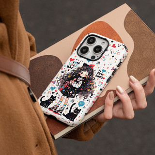 Ốp điện thoại 2 trong 1 Graffiti Girl tương thích với iPhone 15 Pro Max, Apple 16 14 Plus 11 / 12 / 13 Pro Max, vỏ bảo vệ chống sốc mới