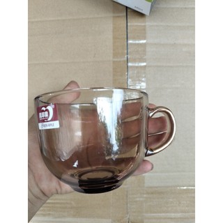 Cốc thủy tinh màu hổ phách 480ml ly uống nước đẹp sang trọng dung tích lớn