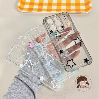 Ốp Điện Thoại Đựng Thẻ Ngôi Sao Nhiều Màu Sắc Phong Cách ins Cho Samsung Galaxy A56 A26 M36 A16 A06 M55 A55 A35 A25 A15 M15 F15 M54 5G 4G Vỏ Bốn Góc Vỏ Mềm Trong Suốt Chống Rơi