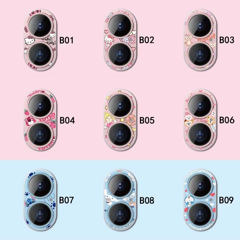 Bảo Vệ Camera Kính Kim Loại Ống Kính Máy Ảnh Cho iPhone 16 / 16 Pro / 16 Pro Max / 16 Plus Full Cover Lens iPhone16 Bảo Vệ Màn Hình Kính Cường Lực Hoạt Hình
