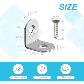 10 Chiếc L Giá Đỡ Góc Nẹp MONKIPAER Giá Đỡ Góc Kim Loại 90 Độ Góc Thép Không Gỉ Giá Đỡ Với 20 Chiếc Ốc Vít Để Bảo Vệ Khung Gỗ Bàn Ghế Giường Nội Thất an toàn dễ sử dụng phù hợp dùng cho gia đình căn hộ văn phòng và không gian nhỏ