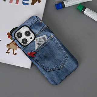 Ốp điện thoại họa tiết quần jean thú vị Thích hợp cho iPhone 11 12promax 12 13 14 15 Pro max Ốp lưng 14promax 15pro 16 Pro max