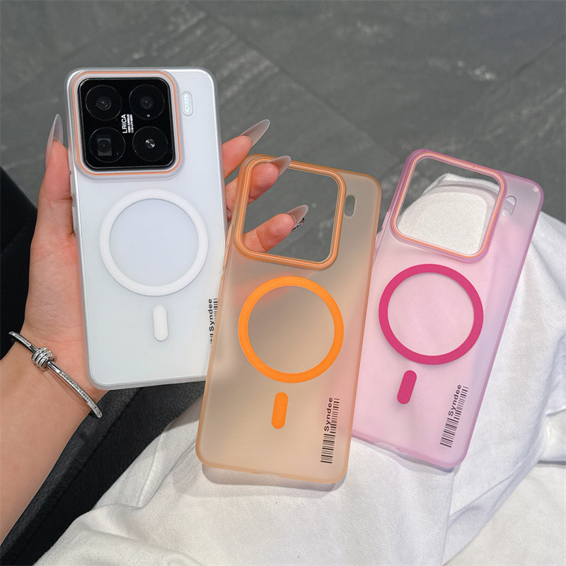 Ốp lưng cứng từ tính siêu mỏng màu kẹo Macaron Vỏ nhựa mờ mờ cho Xiaomi 15 14 13 Pro Ultra