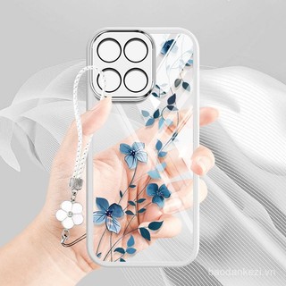 Ốp điện thoại phong cách YBD INS cho Honor X8C X5B Plus X7C X6B X6S X6 X8 X6A X7 X7A Plus X30i X8A X8B Play 60 Plus Honor 200 Smart 5G, vỏ silicone trong suốt hình hoa dây leo