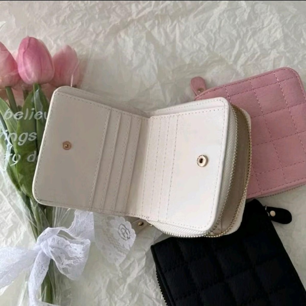 Ví Kẻ Sọc PU Cho Nữ, Ví Ngắn Cho Nữ, Ví Đựng Thẻ Phong Cách Hàng Quốc, Ví Nữ Dạng Gấp ( C 02 )