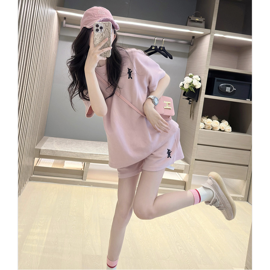 Bộ đồ bà bầu Quần Short nâng bụng mùa hè + Bộ đồ hai mảnh ngắn tay