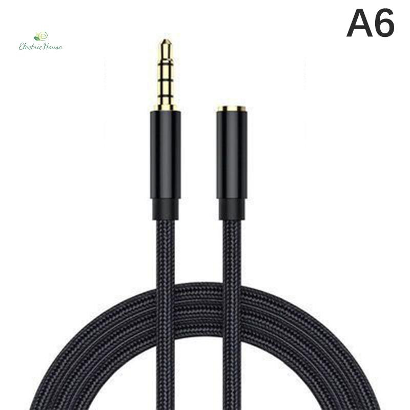 [Nhà Điện] Cáp Nối Dài Tai Nghe Nylon Hợp Kim Nhôm Cấp Cáp Âm Thanh Loa 3.5 Mm Cáp Nối Dài Kết Nối Nam Đến Nữ mới