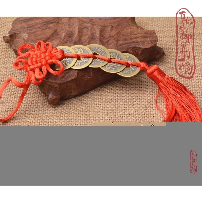 Dụng Cụ PHONG THỦY Dây xu ngũ đế, dây tua rua treo phong thủy - Đồng tâm kết xu may mắn tua rua phong cách cổ trang ....