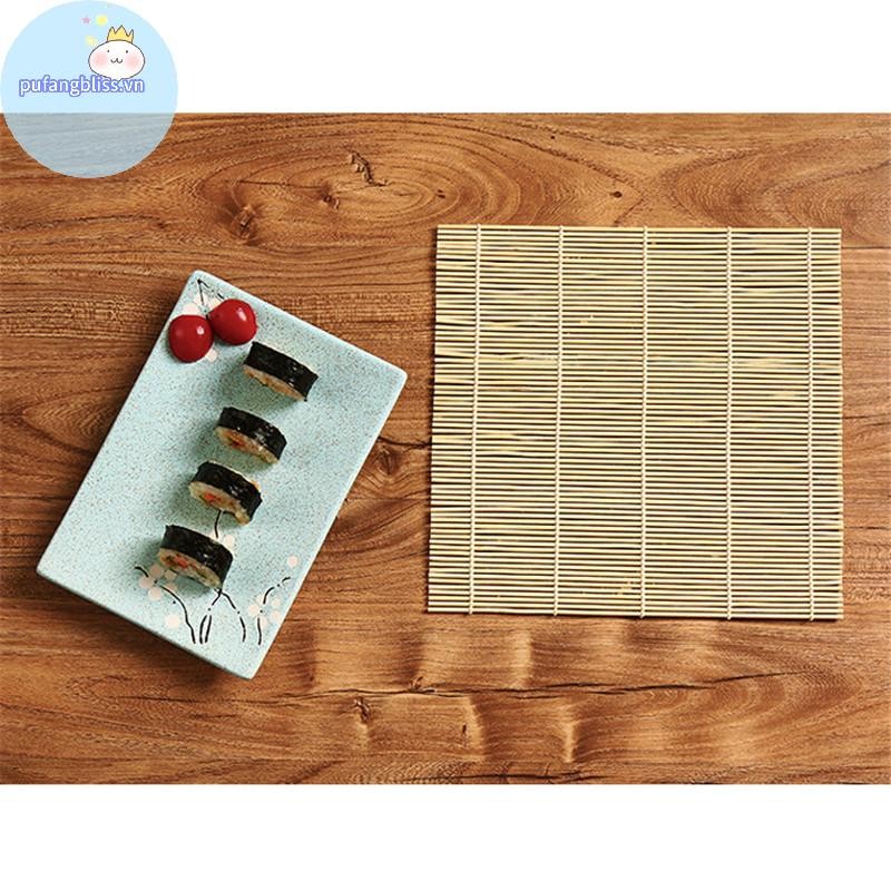 Pufangbliss Sushi Thảm Máy Làm Tre Bộ Cơm Cuộn Khuôn Nhà Bếp DIY Khuôn Con Lăn Cơm Mái Chèo VN