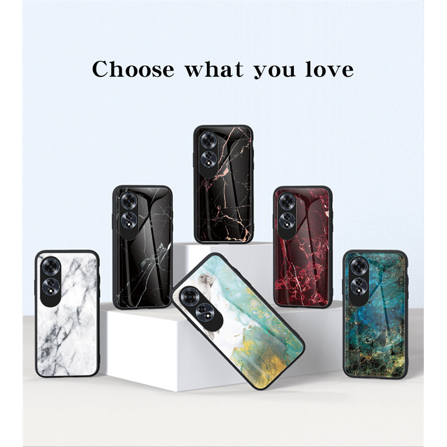 Ốp điện thoại Oppo A60 CPH2631 Hạt đá cẩm thạch Kính cường lực chống sốc Ốp điện thoại cứng cho Oppo A60 OppoA60 CPH2631 Ốp điện thoại silicon
