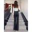 Quần jeans nữ màu đen dáng rộng, quần bò nữ lưng cao thời trang Xứ A Nam