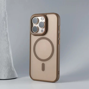 Ốp điện thoại mờ mờ từ tính iPhone 16ProMax cho iPhone 11 12 13 14 15 16 Pro Max 14 / 15 / 16 Plus Vỏ DESERT TITANIUM Bảo vệ mặt sau cứng viền mềm