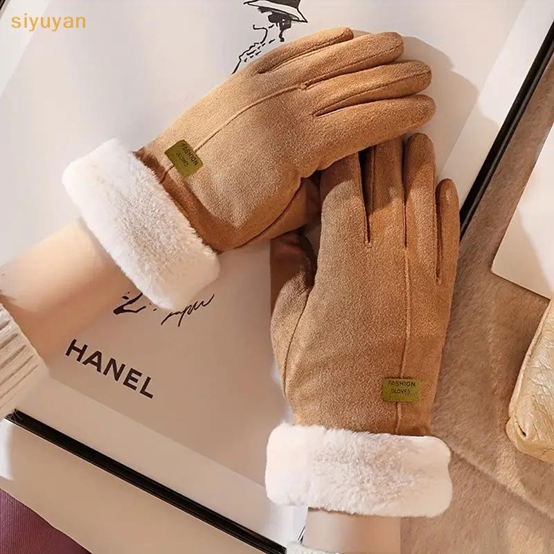 Siyuyan Thời Trang Nữ Thu Đông Dày Sang Trọng Găng Tay Dễ Thương Ấm Áp Găng Tay Full Ngón Màn Hình Cảm Ứng Ngoài Trời Găng Tay Thể Thao Găng Tay Nữ VN