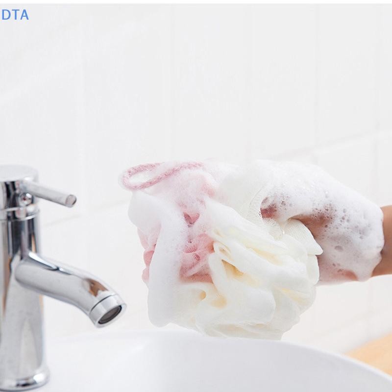 DTA Tắm Lưới Bọt Biển Tắm Puffs Bong Bóng Body Tẩy Tế Bào Chết Bàn Chải Mềm Làm Sạch Da Chà Lưng Bàn Chải Đồ Dùng Phòng Tắm PO
