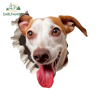 EARLFAMILY 13cm Chó Hoạt Hình Dễ Thương Xé Xe Dán Tủ Lạnh Xe Máy Ốp Lưng Vinyl Chống Thấm Nước Decal Chống Trầy Xước Chống Nắng Phụ Kiện Xe Hơi