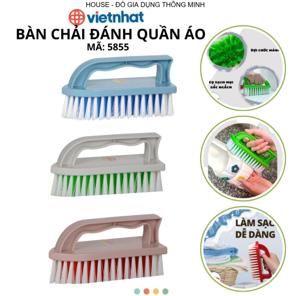 Bàn chải chà quần áo, giày dép có tay cầm Chính Hãng Việt Nhật (Mã 5855)