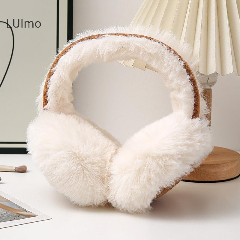 Luimo Mùa Đông Ấm Áp Bịt Tai Maillard Nâu Da Lộn Sang Trọng Bịt Tai Nữ Có Thể Gập Lại Mềm Làm Dày Earmuffs Dễ Thương Đơn Giản Earlap Phụ Kiện SBS