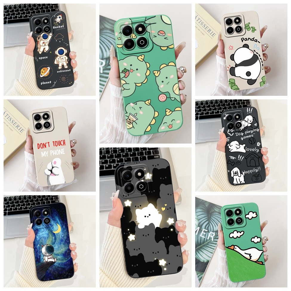 Honor X6b Ốp Lưng Gấu Trúc Dễ Thương Hoa Mèo Thẩm Mỹ Thời Trang Sang Trọng Ốp lưng Honor X6b JDY-LX1 JDY-LX2 Ốp Lưng Silicon