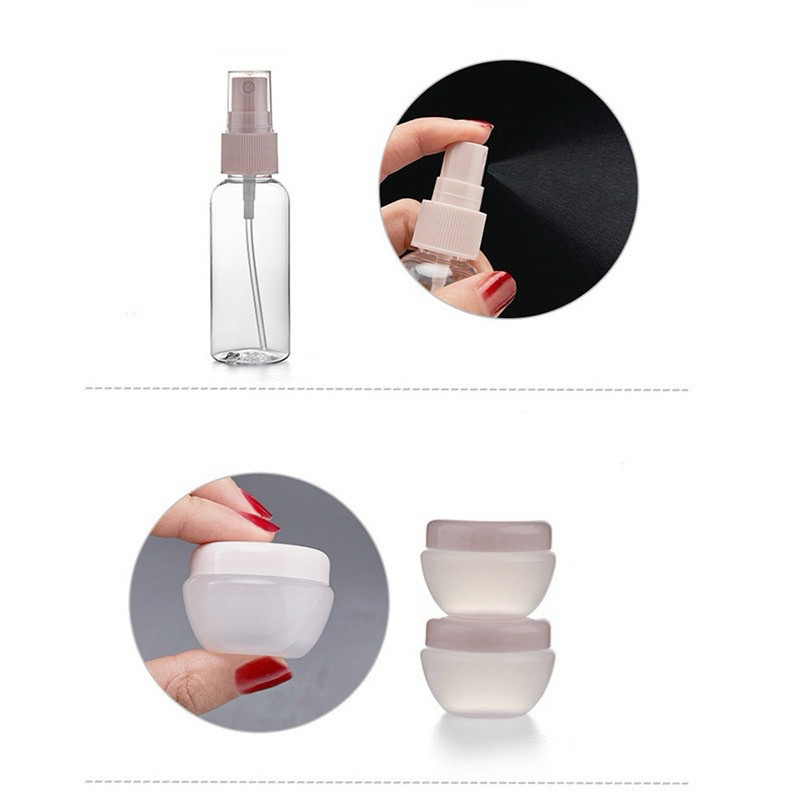 Bộ 11 Lọ Chiết Mỹ Phẩm Du Lịch Tiện Dụng Kèm Túi Đựng 11 Món FE123