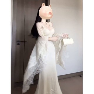 Váy ôm hông, váy liền cardigan, áo len, Bộ áo choàng hai dây, áo choàng khí chất, Bộ hai chiếc mặc mùa thu cho nữ