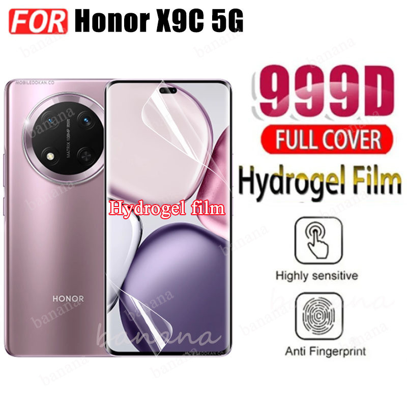 Ốp điện thoại trong suốt bằng silicon mềm TPU 3 trong 1 Honor X9C X9B X9A có vỏ bảo vệ Camera + Kính cường lực + Phim mặt sau