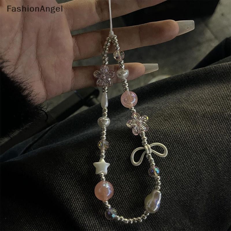 FashionAngel Y2K Hạt Trong Suốt Dây Đeo Điện Thoại Quyến Rũ Dây Buộc Điện Thoại Di Động Dây Móc Khóa Túi Camera Nơ Mặt Dây Chuyền Cho Bao VN