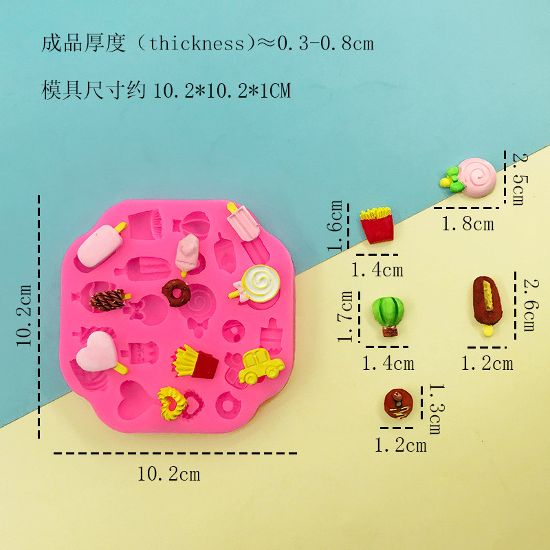 Tự Làm Khuôn Socola Kẹo Lollipop Kem Hình Trái Tim Nơ Bánh Quy Mô Mô Hình Khuôn Silicon Fondant Thạch Cao Epoxy Khuôn