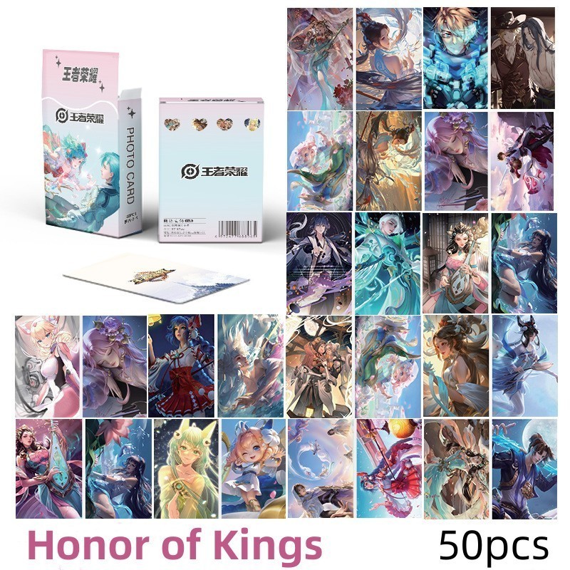 50-55 chiếc Manhwa Game Identity V Honor of Kings Laser Holographic Lomo Cards Sky: Children of the Light Wuthering Waves Photocards Blue Archive AOTU Hologram Bưu thiếp