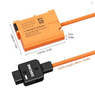 Pin giả ZGCINE EN-EL15 với cáp nguồn đầu nối D-Tap dài 60cm D-Tap sang EN-EL15 Thay thế pin giả cho Z8 / Zf / Z6 / Z6II / Z7II / Z5 / D850 / D810 / D810A / D780 / D750 / D750 / D