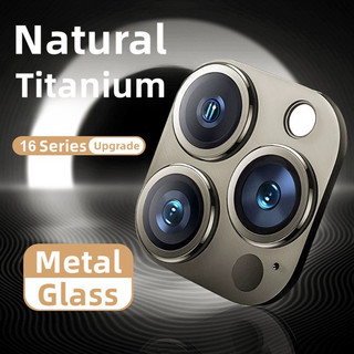 Titan Màu Kim Loại Vòng Bảo Vệ Ống Kính Máy Ảnh Cho iPhone 16 15 14 13 12 11 Pro Max 16 Plus 13 Mini Full Cover Kính Cường Lực Camera Bao