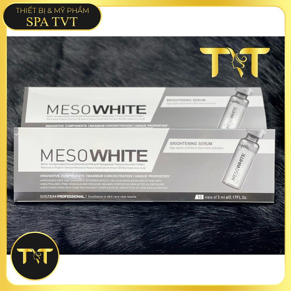 Cấy Phấn Mesowhite, Cấy Phấn Meso White Hàn Quốc, Giúp Da Trắng Mịn, Đều Màu HỘP 10 LỌ X 5ML